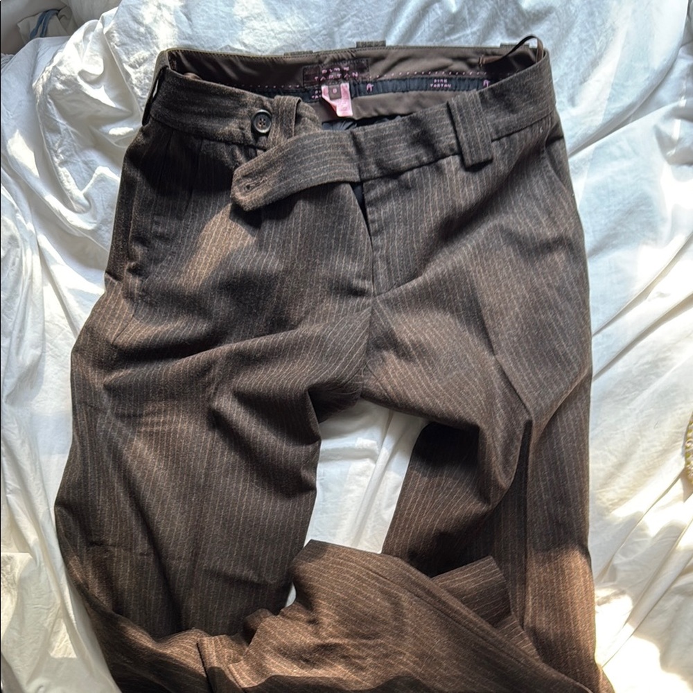 women’s Brown Pinstripe Pants